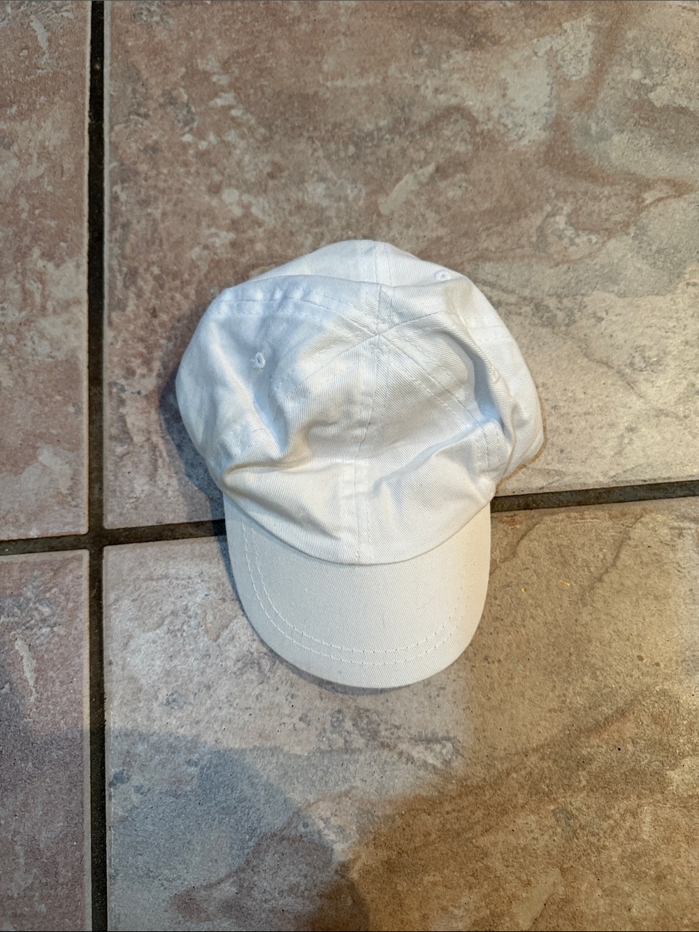 Kids White Cotton Baseball Cap